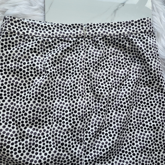 J. Crew White and Brown Pokadot Pencil Skirt Mid length Ladies Size 6 - Picture 6 of 9